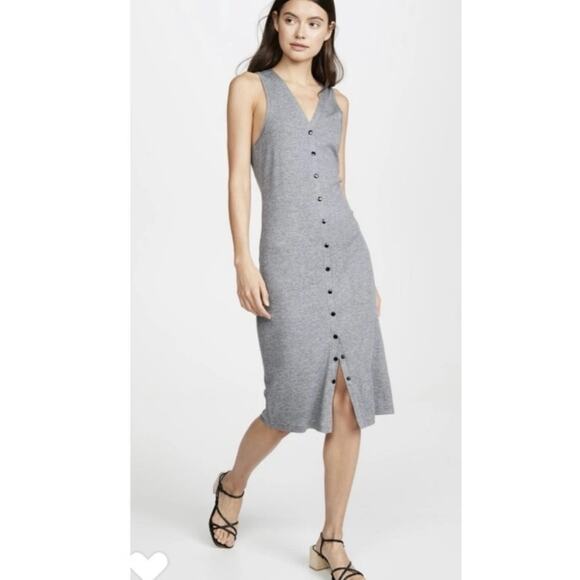 RAG & BONE Mac Midi Tank Dress in Heather Gray Sz S - Picture 7 of 11